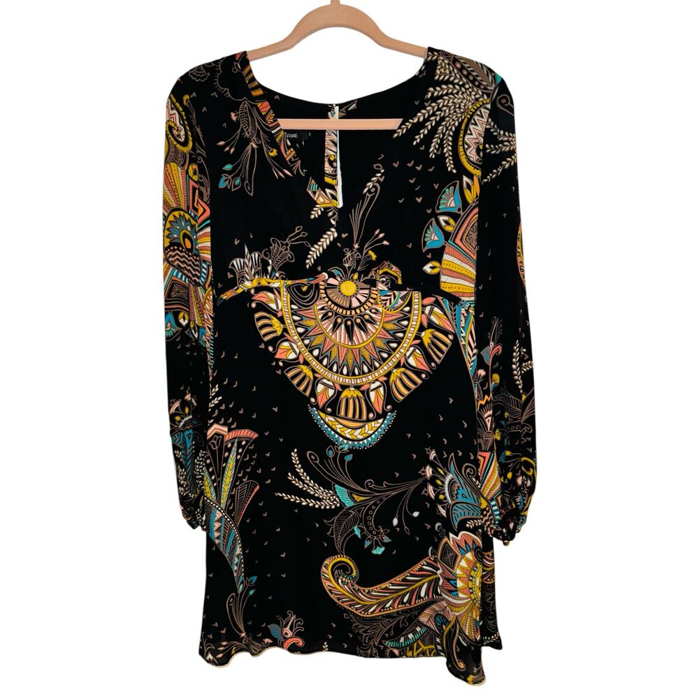 Alice & Trixie Vestido Silk Empire dress in Bohemian Harvest Black size Small